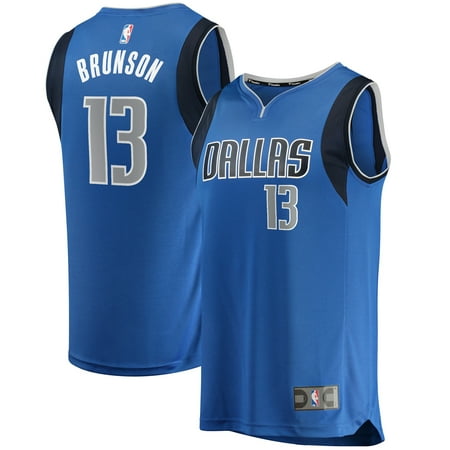 Men's Fanatics Branded Jalen Brunson Blue Dallas Mavericks Fast Break Player Replica Jersey - Icon Edition