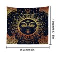 thumbnail image 4 of Tapiz impreso, decoración colgante, alfombra, colorida, suave, manta de pared, colcha resistente, 150x130 cm Scienceny HA000421-08B, 4 of 5