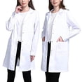 thumbnail image 3 of OOKWE Womens Single Breasted Lab Coat Medical Doctor Blouse Student Scientific Nurse Cosplay Notched Lapel Collar Jacket with Pockets, 3 of 17