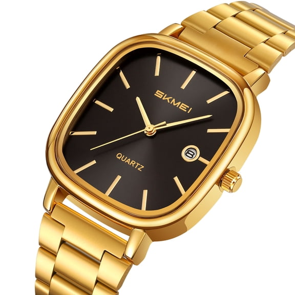 Men Watch,Mens Wrist Watch,Small Gold Date Quartz Watch,Watches for Men Business Dress,Fashion Business Dress Watch(A)