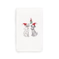thumbnail image 2 of Linum Home Christmas Cat and Dog Embroidered White Turkish Cotton Hand Towel, 2 of 2