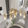 thumbnail image 2 of 16 Inch Elegant Crystal Pendant Light Chrome Finish Modern Two Tiered Chandelier for Kitchen Island Dining Room Living Room, 2 of 7