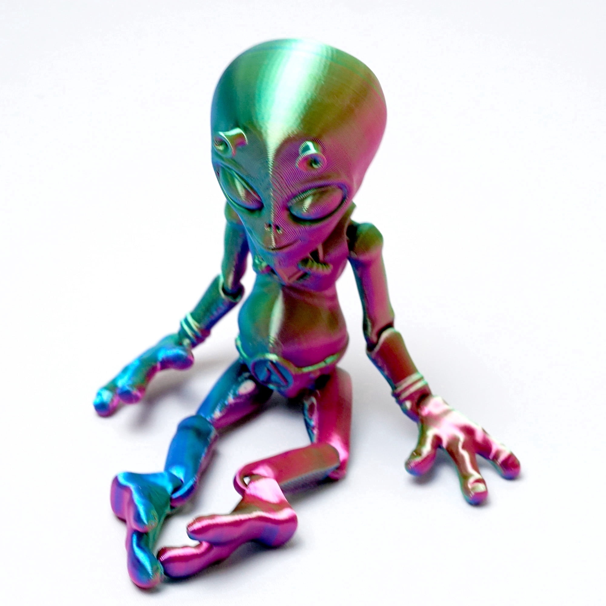 3D Printed Alien Model,Articulated Models,Flexible Joint ET Figurines, 3D Printed Stuff Cheap,Stress Relief, Fidget restlessness, ADHD Toys, Surprise Fantasy Gifts