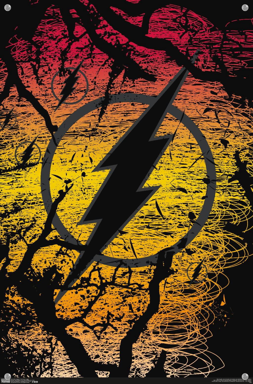 DC Comics - The Flash - Logo Wall Poster with Push Pins, 14.725" x 22.375"