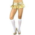 thumbnail image 6 of ToBeInStyle Womens Flirty Metallic Pleated Festival Ultra Micro-Mini Rave Skirt - Wide Band - Gold - One Size, 6 of 6