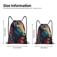thumbnail image 2 of Kdxio Colorful Flower Goat Print Drawstring Backpack Bag,Waterproof Draw String Back Sack, Gym Drawstring Bags Swim Bag For Unisex, 2 of 5