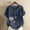 Navy, variant on QUNYINEY Short Sleeve Womens Tshirts Floral Crew Neck Casual Tops Linen Loose Button Pullover Shirts