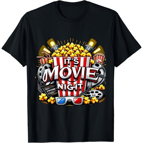 It's Movie Night Popcorn Cinema T-Shirt