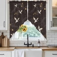 thumbnail image 6 of Japanese Style Swag Valances for Windows, Kitchen Curtains 36 Inch Length 2 Panels Set, Vintage Cranes Ocean Wave Black Grey Short Curtains for Small Windows Rod Pocket Cafe Curtains Drapes 28"x36", 6 of 8