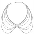 thumbnail image 5 of Cadenas para el cuerpo JAMW con diamantes de imitación en capas joyería para fiestas Rave y festivales, 5 of 5
