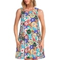 thumbnail image 1 of Fotbe Colored Casino Chips Vestido de Verano sin Mangas para Mujer – Vestido Midi Línea A, Estilo Camiseta Floral, Vestido Playero Casual y Fluido, 1 of 7