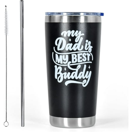 

Gifts for Dad Birthday Gifts For Dad From Daughter Son 20oz Tumbler Stainless Steel Double Wall Vacuum Insulated Travel Coffee Mug Best Dad Ever Gifts Black 1