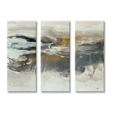Stupell Indtries Abstract Stormy Grey Green Ocean Waves Crashing,10 x 24,Design by K. Nari