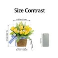 thumbnail image 3 of 31cm Artificial Tulip Flower Basket Wreath,Yellow Tulip Door Hanging Basket Floral Wreaths,Spring Front Door Wreath for Home Decor, 3 of 7