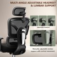 thumbnail image 4 of COOLHUT Ergonomic Mesh Office Chair, Big and Tall Computer Desk Chair with Adjustable Lumbar Support, Headrest and Armrest, High Back Home Office Chair for Workspace, Gaming,300LBS, Black, 4 of 19