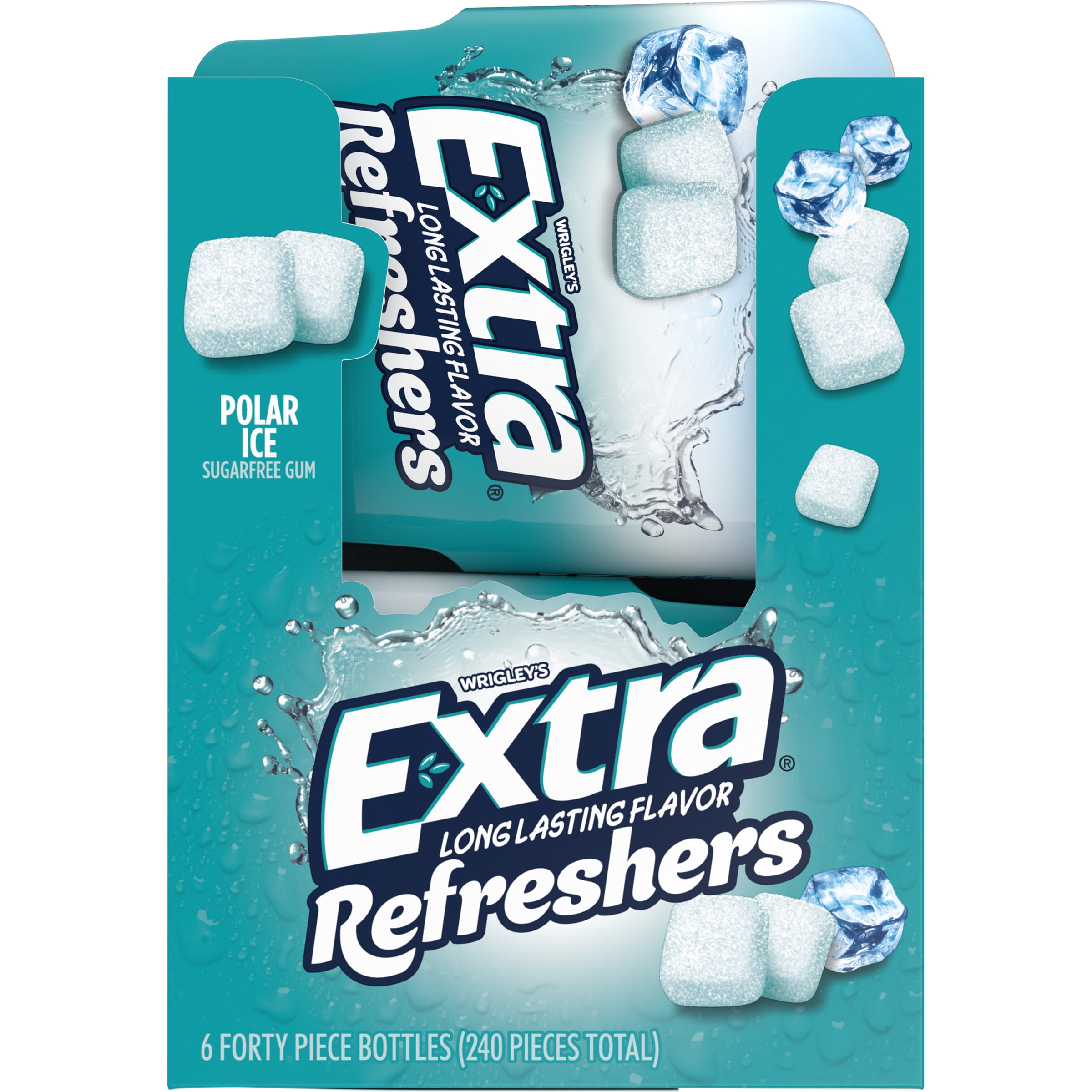 Extra Refreshers Gum, Polar Ice, 40 Pieces (Pack of 6)