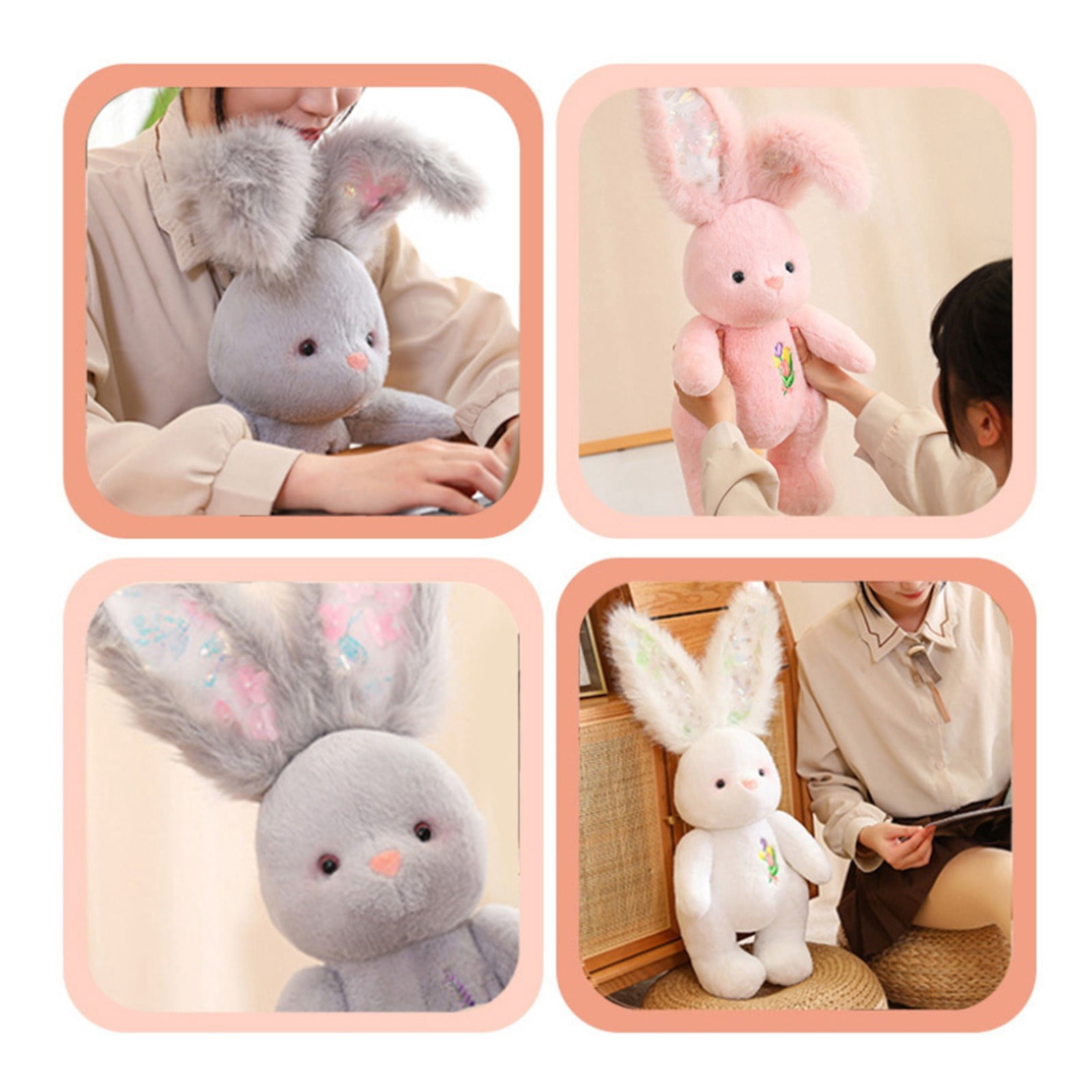 RUIG Rabbit Plush Toy, 23.6 inchs Easter Stuffed Animal Bunny Plush Animal Doll, Plush Rabbit Toy Bunnys Stuffed Animals for Girls Easter Animals on Party Birt