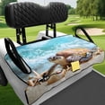 thumbnail image 4 of XYZCANDO Sea Turtle Beach Print Golf Cart Seat Cover with 4 Front Pockets - Universal Non-Slip Washable Accessory for 2-Seat Golf Carts, 4 of 9