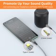 thumbnail image 2 of Cable de conector auxiliar de audio USB C a 3,5 mm JXMOX, 1,2 m (4 pies), paquete de 2, 2 of 6