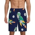 thumbnail image 2 of Daiia Astronaut Dinosaur and Space Mens Woven Stretch Pajama Short,Short Pajama Pants-Large, 2 of 9