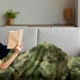 thumbnail image 3 of Sage Soft Flannel Fleece Throw Blanket, Abstract Camouflage Pattern with Fractal Look Geometric Triangles Shapes Mosaic Design, Cozy Plush for Indoor and Outdoor Use, 70" x 90", Green, by Ambesonne, 3 of 5