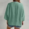 thumbnail image 4 of Diufon Women's Button Down Shirts 3/4 Sleev V Neck Tunic Blouses Plus Size Loose Flowy Cardigan Tops, 4 of 9