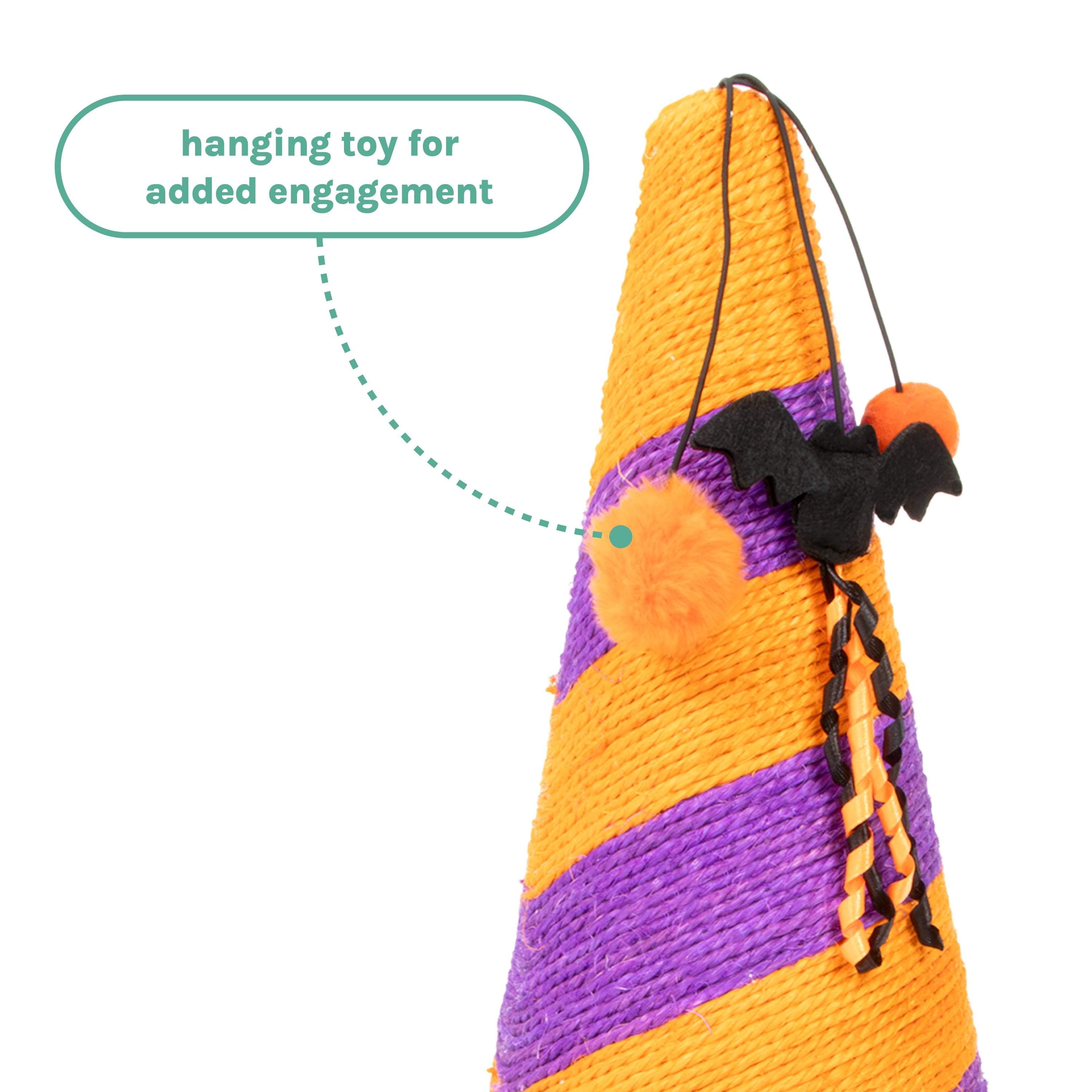 Kitty City Halloween Witch Hat Cat Scratching Post, Multicolored, One Size