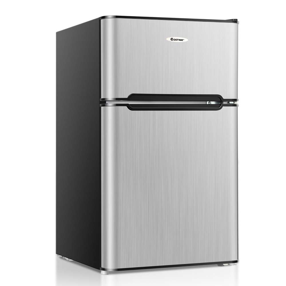 Costway 3.3 CU.FT. Compact Refrigerator w/ Freezer 2 Reversible Door