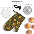 thumbnail image 3 of Honeii Fall Daisy Leaf Nuts Pattern Oven Mitts and Pot Holders, Silicone Oven Gloves,500 F Heat Resistant Oven Mitts Sets, 4PCS, 3 of 6