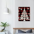 thumbnail image 3 of JRXY Canvas Wall Art Christmas Tree Red and Black Buffalo Check Plaid Picture Modern Artwork Printed on Canvas - Oil Painting for Wall Decor Framed Ready to Hang - 16x20 Inch 16x20in, 3 of 3