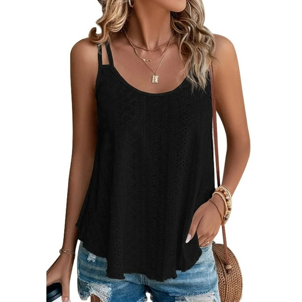 Camiseta sin mangas de verano para mujer, tops de espagueti, camisa de moda de verano sin mangas