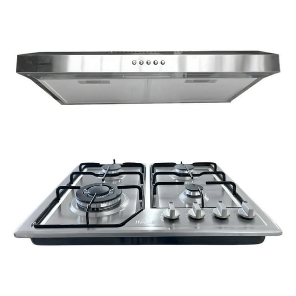 Combo Parrilla a Gas de 4 Quemadores + Campana Extractora - 60cm