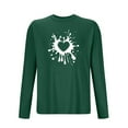 thumbnail image 4 of UVEASISHA Long Sleeve Athletic Shirt for Men Valentines Day Heart Graphic Tees Cotton Blend Casual Regular Fit Tshirts Gym Workout Shirt Army Green 4XL, 4 of 5