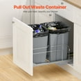 thumbnail image 2 of VEVOR Pull-Out Trash Can, 27 QT x2 Double Under Mount Kitchen Waste Container, Heavy Duty Garbage Recycling Bin with Door Kit and Soft Close Slide, for Kitchen Cabinet, Sink, Under Counter (Grey), 2 of 9