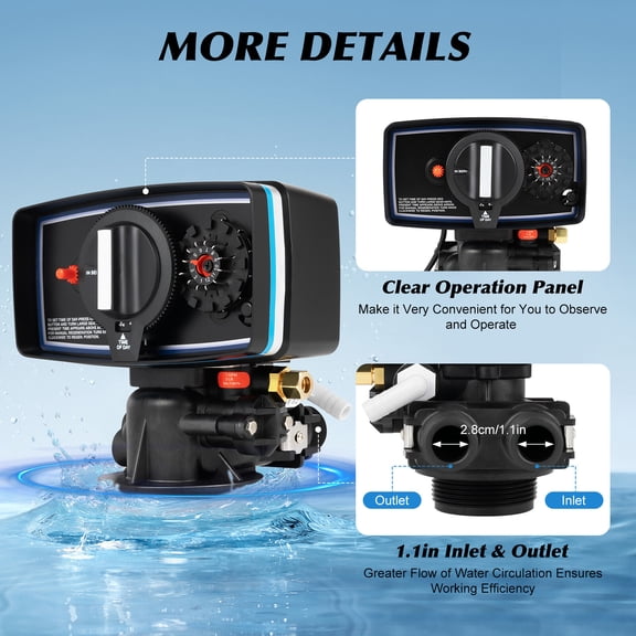 110V 12-Day Time Clock Control Valve, 3W Timer Valve Backwash Head, 5600 Timer Replacement Softener Valve