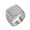 Silver, variant on Men's Stainless Steel Jewelry Hip&nbsp;Hop&nbsp;Punk&nbsp;Micro&nbsp;Pave&nbsp;CZ&nbsp;Boss&nbsp;Ring Silver Size 7