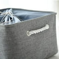 thumbnail image 3 of Paquete de 2 cestas de lavandería rústicas de color gris y , bolsa de almacenamiento de ropa, organizador de contenedores, a prueba de agua y polv Macarena Cesta de almacenamiento plegable, 3 of 7
