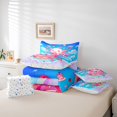 thumbnail image 6 of Manfei Pink Axolotl 7-Piece Twin Bedding,Pastel Ocean Animal Bedding Comforter Set,Colorful Stars Reversible, 6 of 7