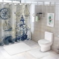 thumbnail image 7 of Orinice  Nautical Sailboat Shower Curtain for Bathroom Lighthouse Compass Anchor Decorative Bath Curtain  Polyester Fabric Waterproof Bathroom Curtain with 12 Hooks 36x72, 7 of 7