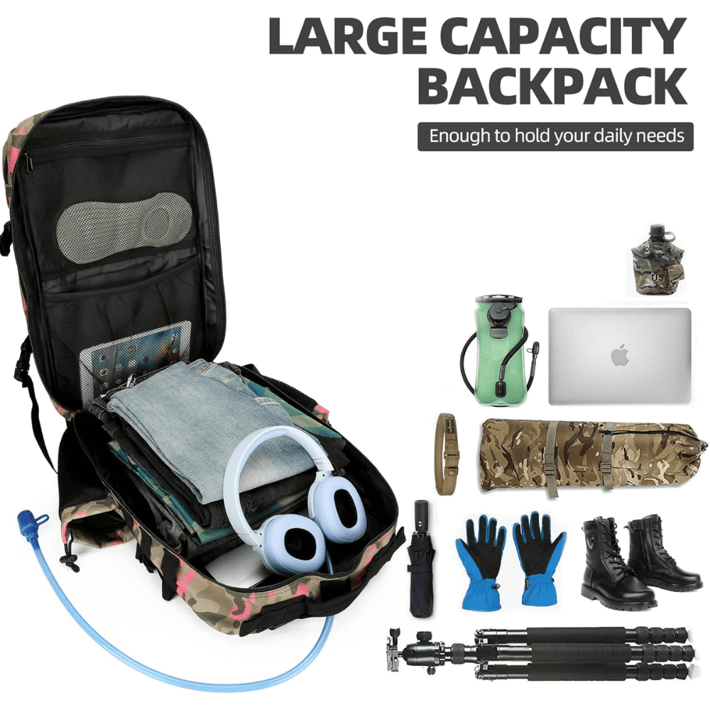PAKNADA 45L Tactical Backpack,900D Oxford Waterproof Material For Outdoor Hiking Camping & Travel Bag
