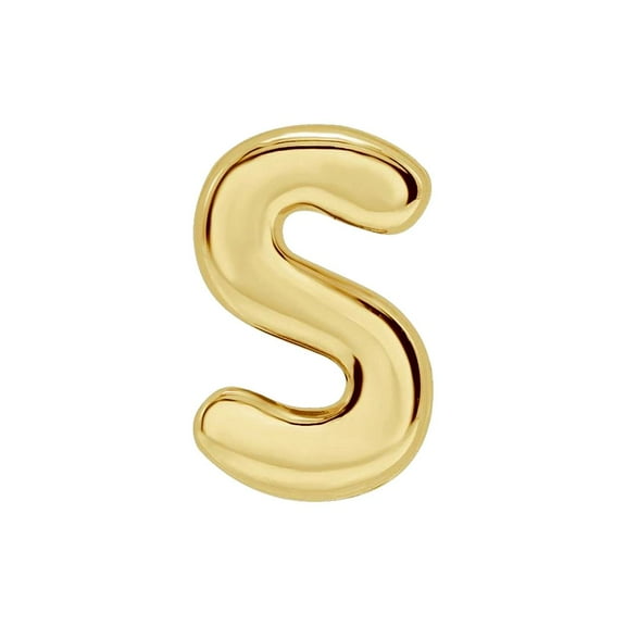 14k Yellow Gold Letter Name Personalized Monogram Initial S 6.5x3.3mm Polished Initial Slide Pendant Necklace Pendant fo