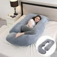 thumbnail image 6 of Pregnancy Pillows, U-Shape Full Body Maternity Pillow with Removable Cover for Adults Sleeping, 57 Inch, Gray, 6 of 8