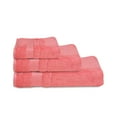 thumbnail image 4 of Melissa Linen Elegant Turkish Towels (Set of 3), Bath Sheet, Hand Towel, Washcloth, Coral Pink, 4 of 5