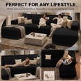 thumbnail image 3 of Garaneeds 113" Oversized U Shaped Sectional Sofa for Living Room, Modular Boneless Cloud Couch with Chaise, Corduroy Deep Seat Sofa, High Back Support, No Assembly Required, Black, 3 of 12