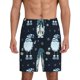 thumbnail image 1 of Balery Gnome and Snowflakes Pantalones cortos de pijama de punto de algodón para hombre con cinturilla y bolsillos-Small, 1 of 6