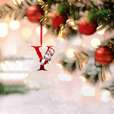 

26 Alphabet Christmas Tree Hanging Decorations Christmas Tree Decorations Novelty And Unique Alphabet Combination Santa Hangings