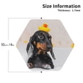 thumbnail image 2 of Yiaed Dachshund Sitting in Bathtub Print Leather Coasters for Drinks - Cup Coasters Coffee Table Kitchen Table Bar, Home & Office Gifts Handmade Drink Coasters-Hexagon, 2 of 6