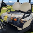 thumbnail image 3 of Psesaysky Universal Golf Cart Seat Covers for EZGO, Breathable Golf Seat Blanket with 4 Pockets and Handle Fits for Yamaha, Club Car and Other 2 Person Seats (Abstract Marble), 3 of 8