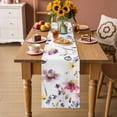 thumbnail image 2 of Purple Spring Floral Table Runner - 90 Inch Long Pink Flowers Farmhouse Watercolor Cotton and Linen Blended Dress Scarves Farmhouse Table Runner for Kitchen Dining, Coffee Table, 13" x 90", 2 of 8