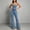Blue, variant on Women's Jeans Jumpsuit Strapless Tube Top Sleeveless High Waist Belted Wide Flare Leg Romper for Club Daily Casual Outfits, Pants for Women Blue L